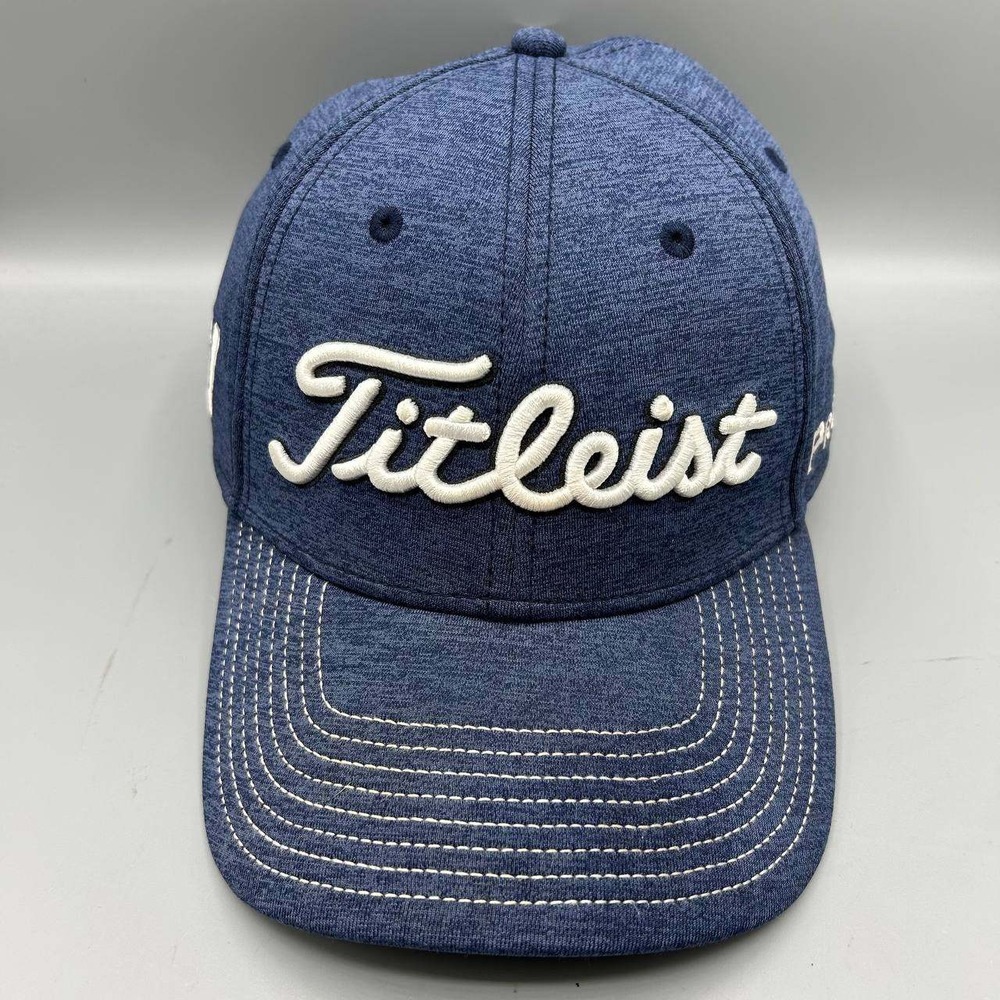 Titleist Golf Hat Men L-XL Blue FootJoy FJ Pro V1 Stretch Fitted Cap